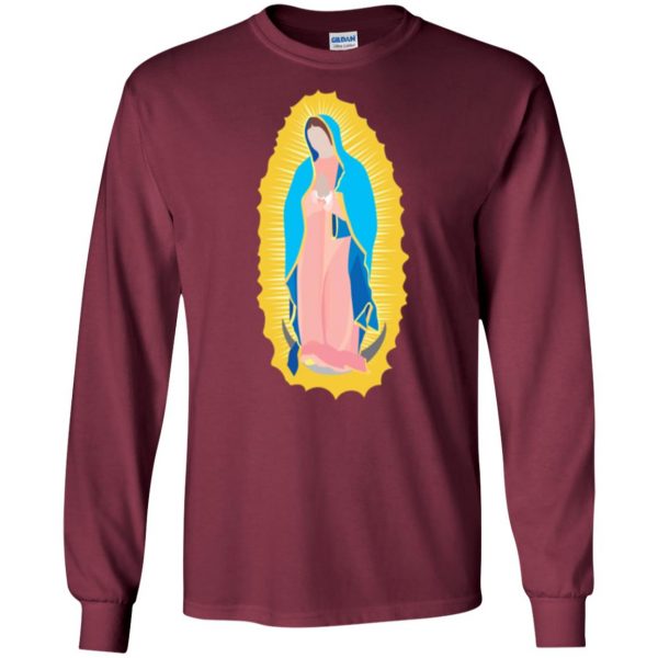 our lady of guadalupe t shirt long sleeve - maroon