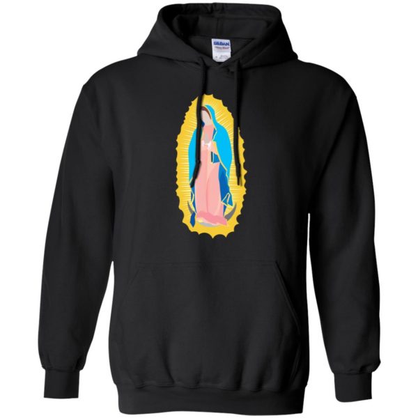 our lady of guadalupe t shirt hoodie - black