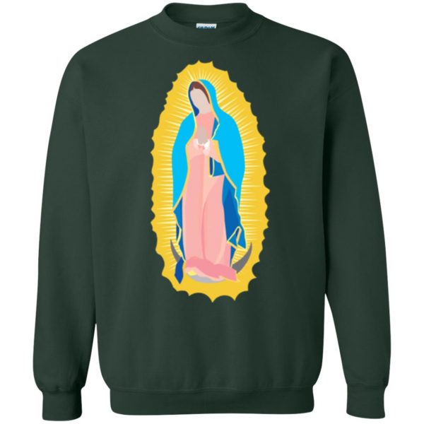 our lady of guadalupe t shirt sweatshirt - forest green
