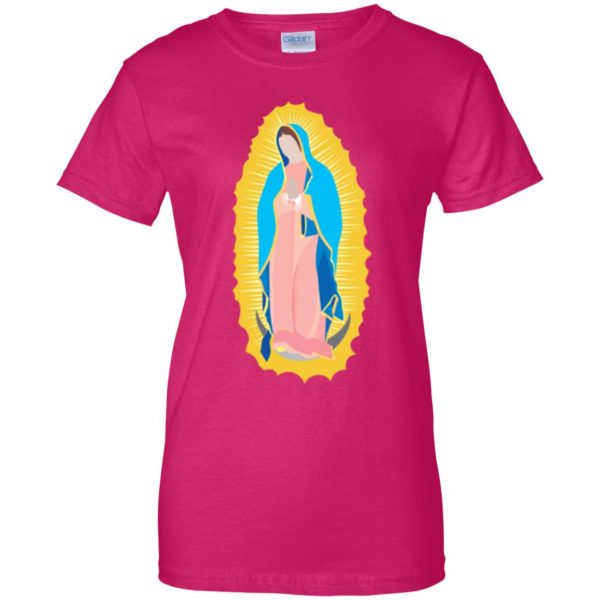 our lady of guadalupe t shirt womens t shirt - lady t shirt - pink heliconia