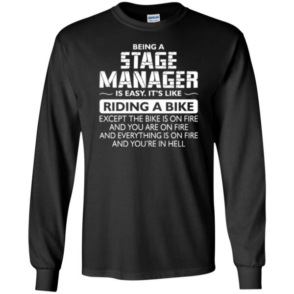 stage manager tshirt long sleeve - black