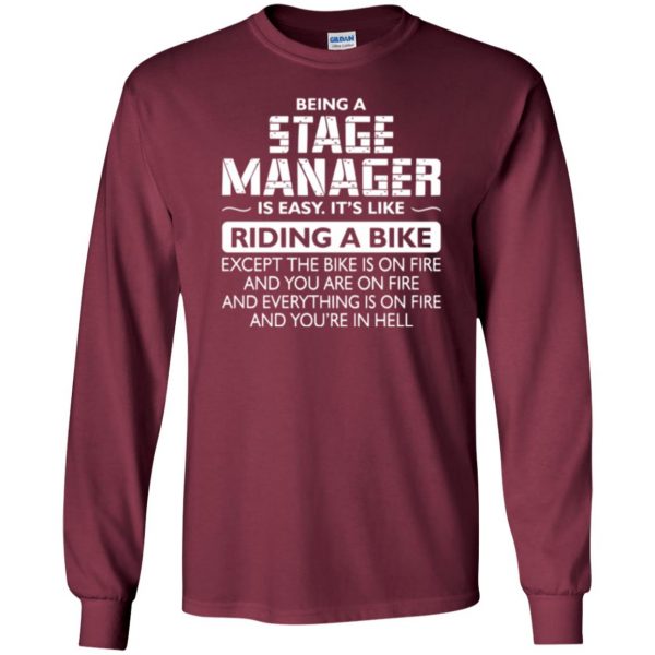 stage manager tshirt long sleeve - maroon