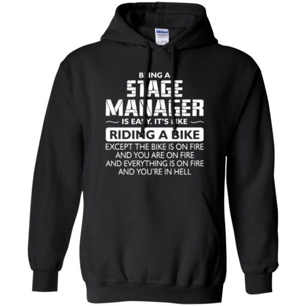 stage manager tshirt hoodie - black