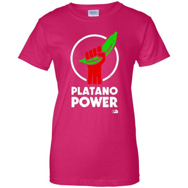 platano power shirt womens t shirt - lady t shirt - pink heliconia