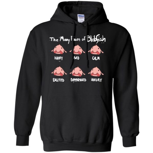 blobfish t shirt hoodie - black