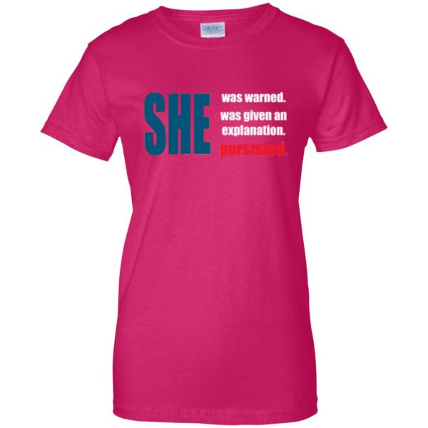 she was warned tshirt womens t shirt - lady t shirt - pink heliconia