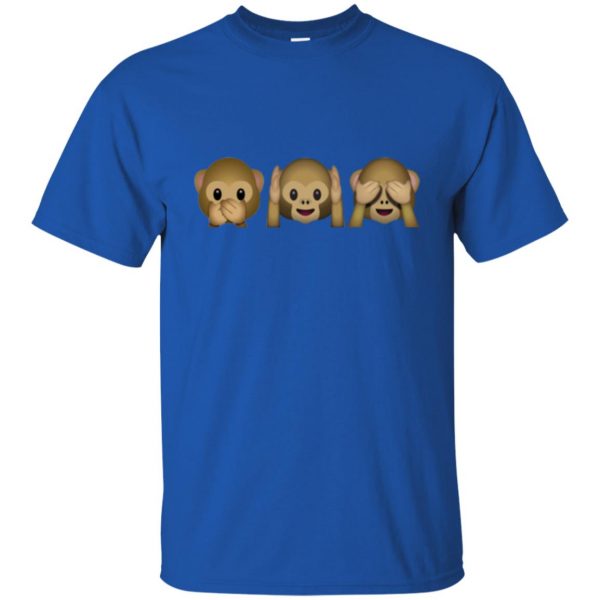 monkey emoji shirt t shirt - royal blue