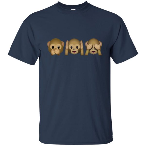monkey emoji shirt t shirt - navy blue
