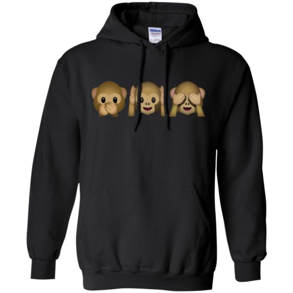 monkey emoji shirt hoodie - black