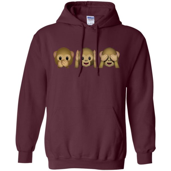 monkey emoji shirt hoodie - maroon