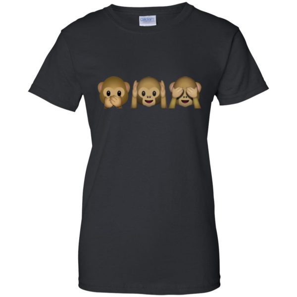 monkey emoji shirt womens t shirt - lady t shirt - black