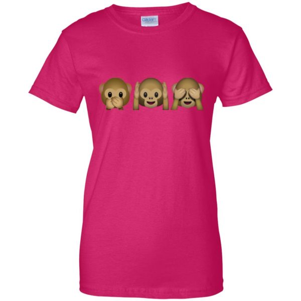 monkey emoji shirt womens t shirt - lady t shirt - pink heliconia