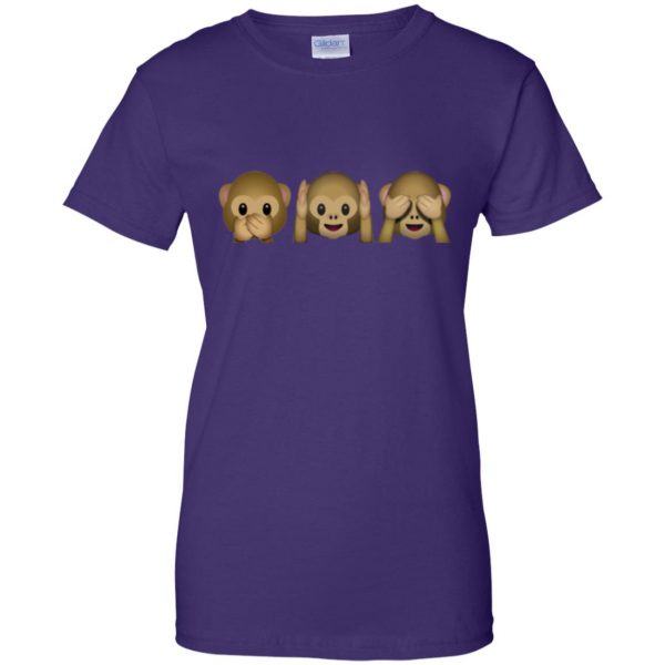 monkey emoji shirt womens t shirt - lady t shirt - purple