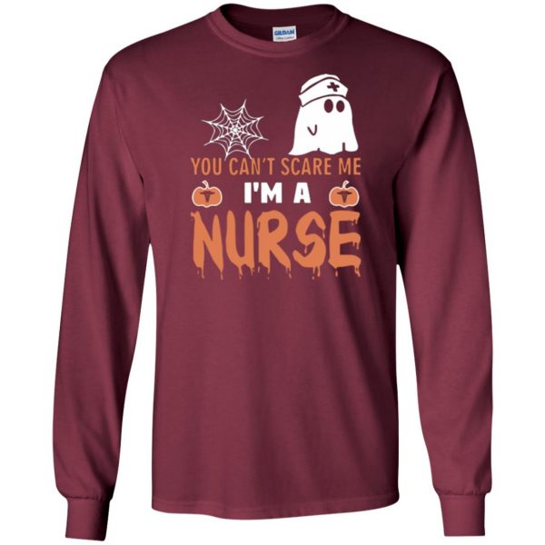 nurse halloween shirt long sleeve - maroon