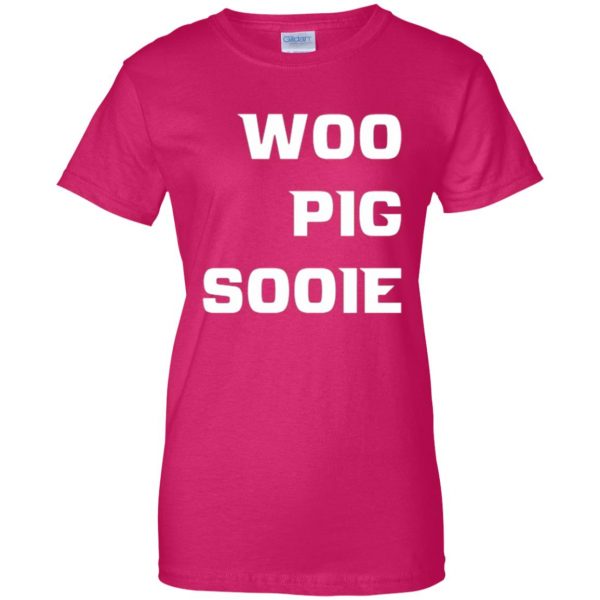 woo pig sooie shirt womens t shirt - lady t shirt - pink heliconia