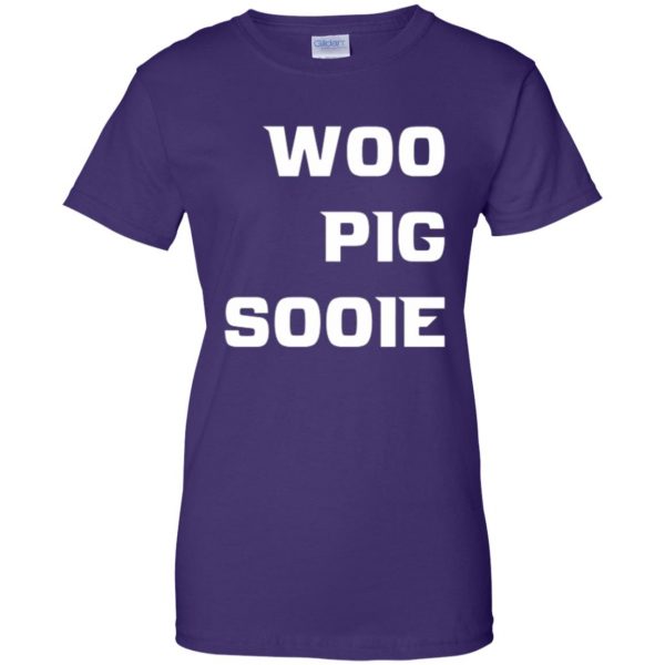 woo pig sooie shirt womens t shirt - lady t shirt - purple