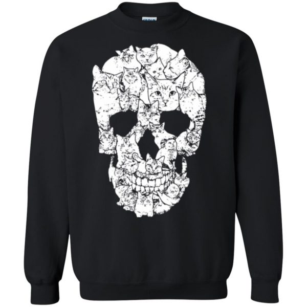 skull cats shirt sweatshirt - black