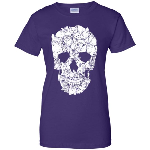skull cats shirt womens t shirt - lady t shirt - purple