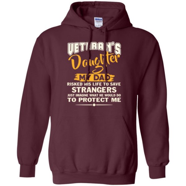 veterans daughter t shirt hoodie - maroon