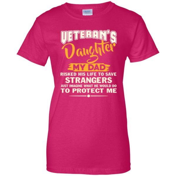 veterans daughter t shirt womens t shirt - lady t shirt - pink heliconia