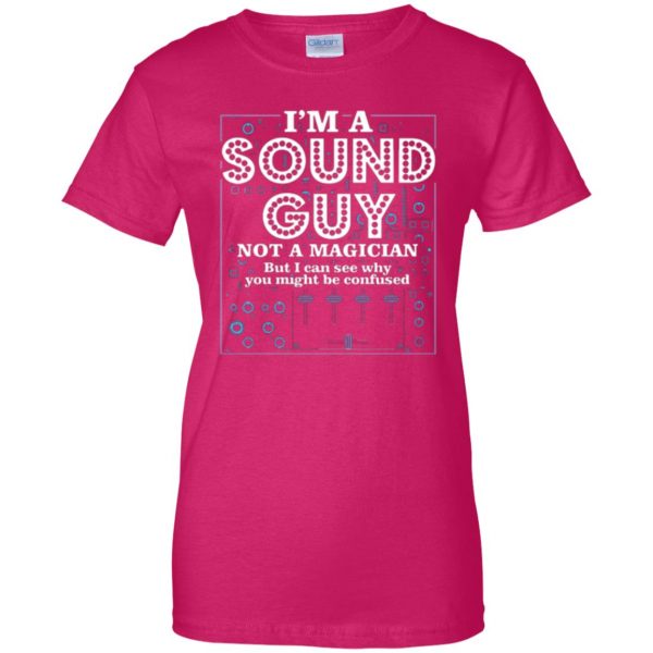 sound guy tshirt womens t shirt - lady t shirt - pink heliconia