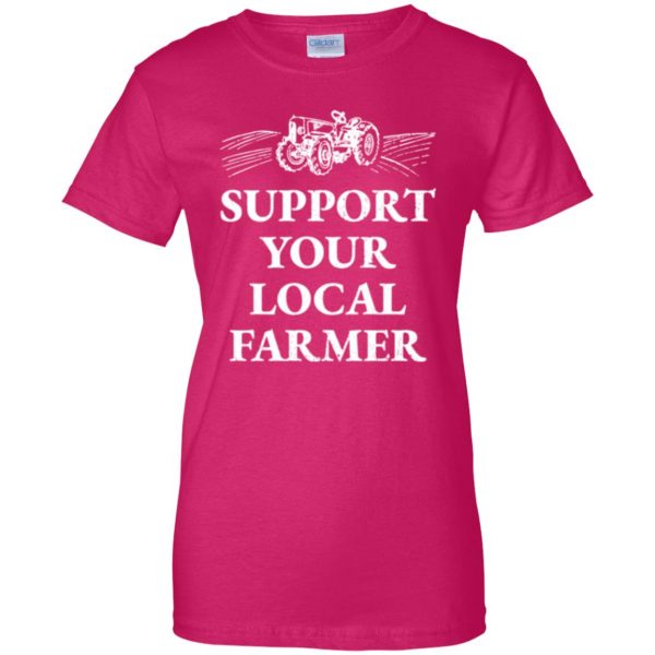 support your local farmer t shirt womens t shirt - lady t shirt - pink heliconia