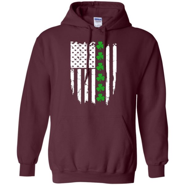 irish american flag shirt hoodie - maroon