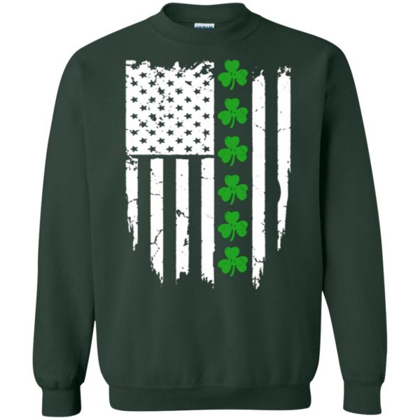 irish american flag shirt sweatshirt - forest green
