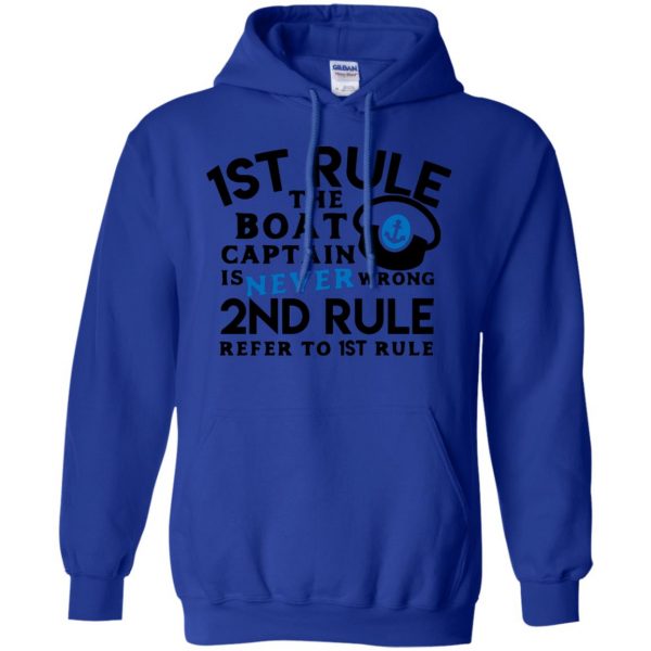 boat captain shirt hoodie - royal blue