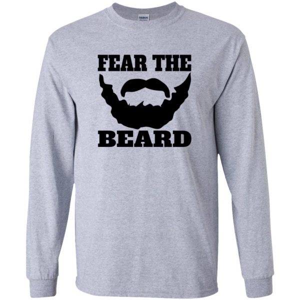 fear the beard tshirt long sleeve - sport grey