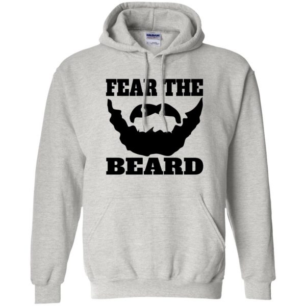 fear the beard tshirt hoodie - ash