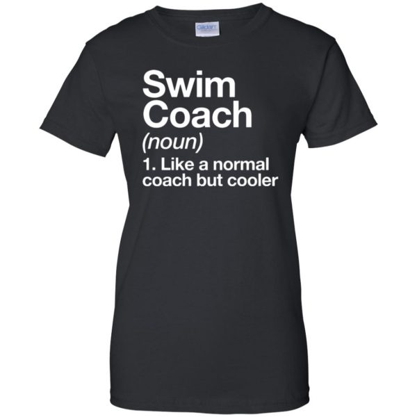Swim Coach womens t shirt - lady t shirt - black