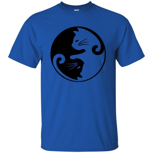 yin yang cat shirt t shirt - royal blue