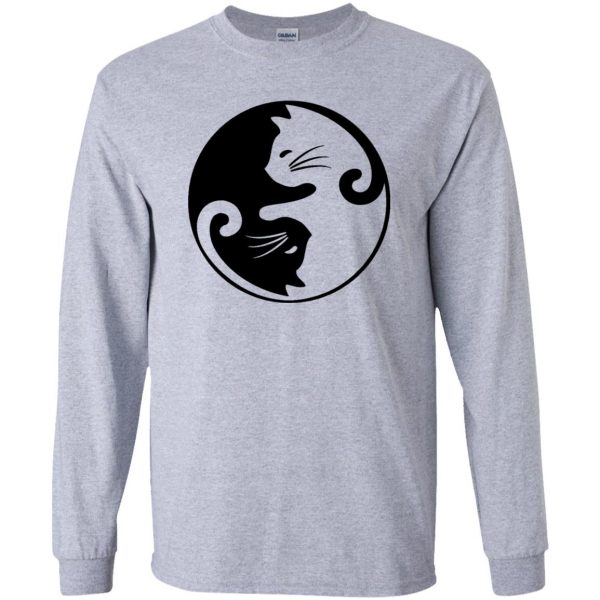 yin yang cat shirt long sleeve - sport grey