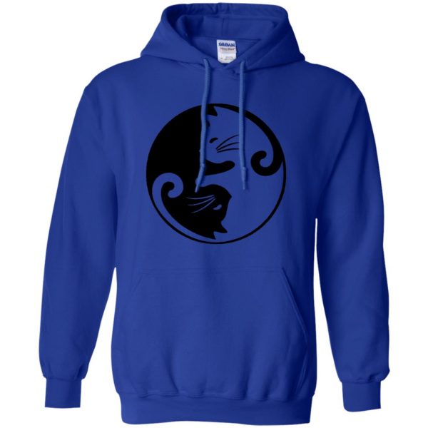 yin yang cat shirt hoodie - royal blue