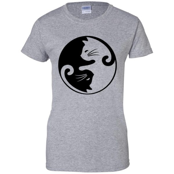 yin yang cat shirt womens t shirt - lady t shirt - sport grey