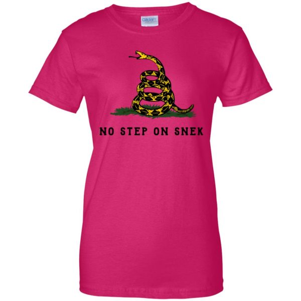 no step on snek shirt womens t shirt - lady t shirt - pink heliconia