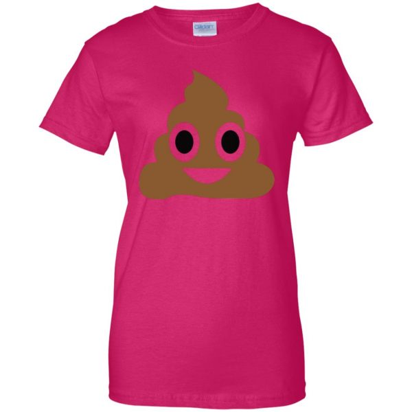 poop emoji t shirt womens t shirt - lady t shirt - pink heliconia