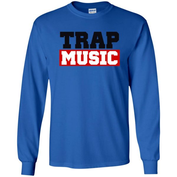 trap music shirt long sleeve - royal blue