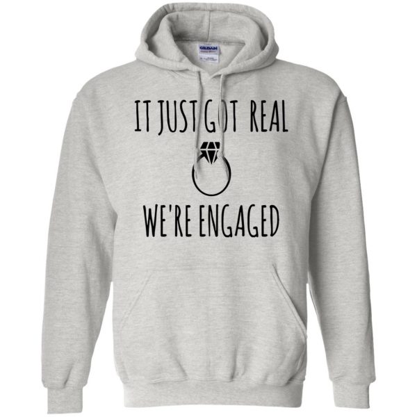 just engaged shirts hoodie - ash