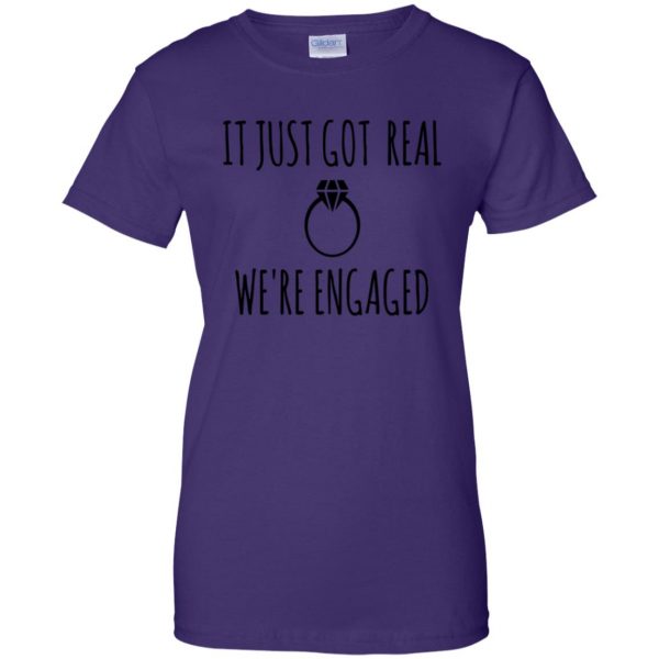 just engaged shirts womens t shirt - lady t shirt - purple