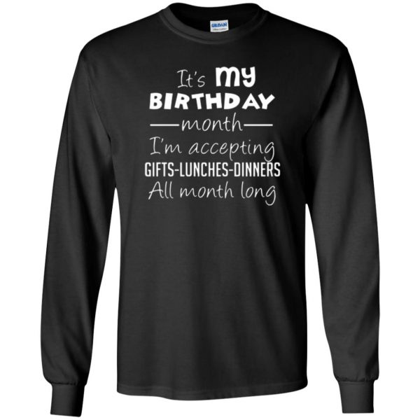 it's my birthday t shirt long sleeve - black