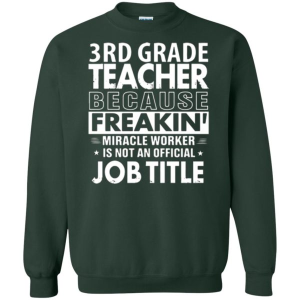 third grade teacher shirts sweatshirt - forest green