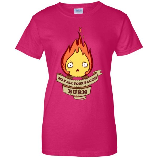 may all your bacon burn shirt womens t shirt - lady t shirt - pink heliconia