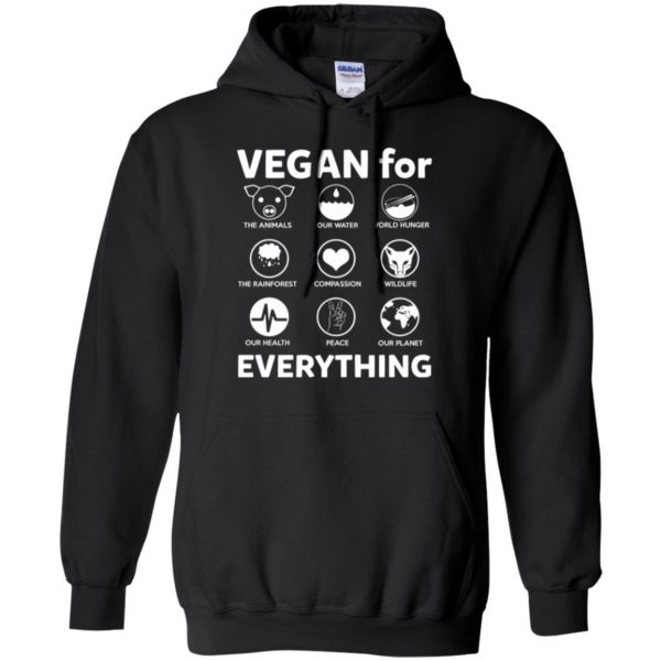 vegan compassion shirt hoodie - black