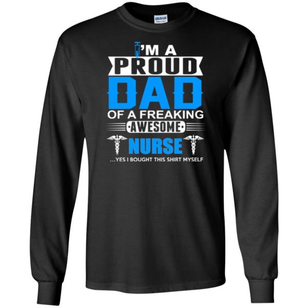 nurse dad shirts long sleeve - black