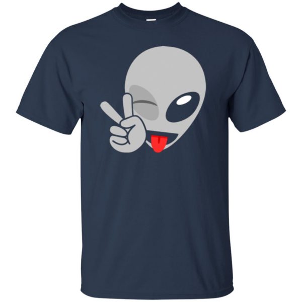 alien emoji shirt t shirt - navy blue