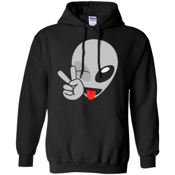 alien emoji shirt hoodie - black