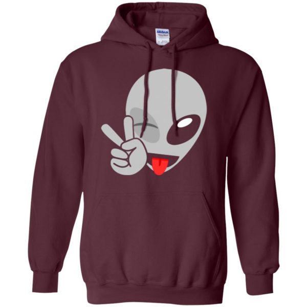 alien emoji shirt hoodie - maroon