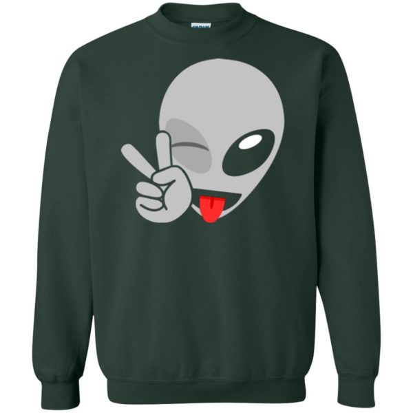 alien emoji shirt sweatshirt - forest green